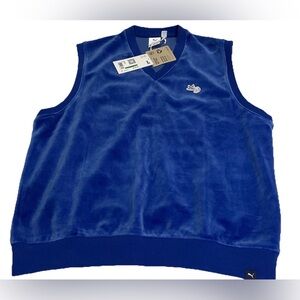 NEW Puma X Noah Vest Clyde Blue Men’s Size Large Velvet NWT VELOUR TERRY CLOTH